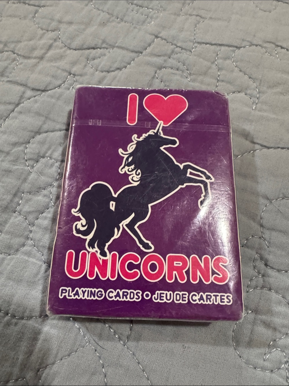 I Love Unicorns Playing Cards – Purple